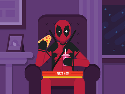 Deadpool art character comic deadpool flat illustration marvel movie superhero vector