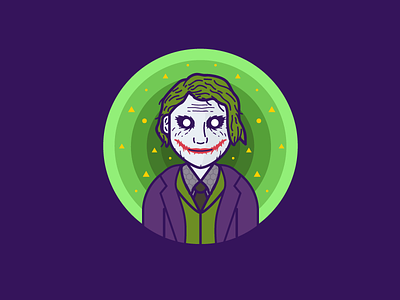 The Joker - The Dark Knight avatar batman chracter colors comics dc flat illustration joker squad suicide vector