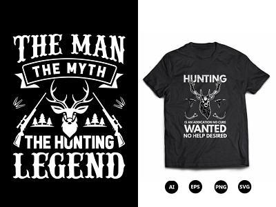 The Man The Myth The Hunting Legend T-Shirt Design cool hunting t shirt designs