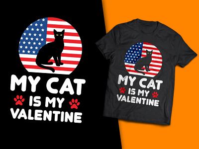 My Cat Is My Valentine T-Shirt Design t shirts for cat lovers