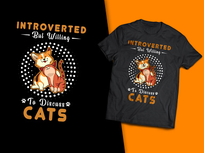 Introverted But Willing To Discuss Cats T-Shirt Design t shirts for cat lovers