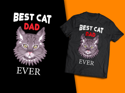 Best Dad Ever Cat T-Shirt Design