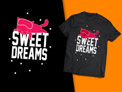 Sweet Dreams Cat T-Shirt Design t shirts for cat lovers