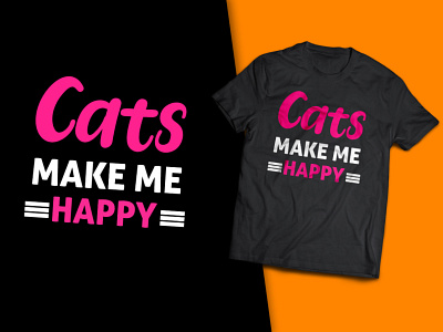 Cats Make Me Happy Cat T-Shirt Design t shirts for cat lovers