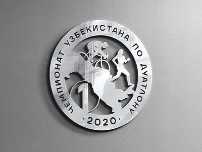 Medal branding design duathlon logo medal sport