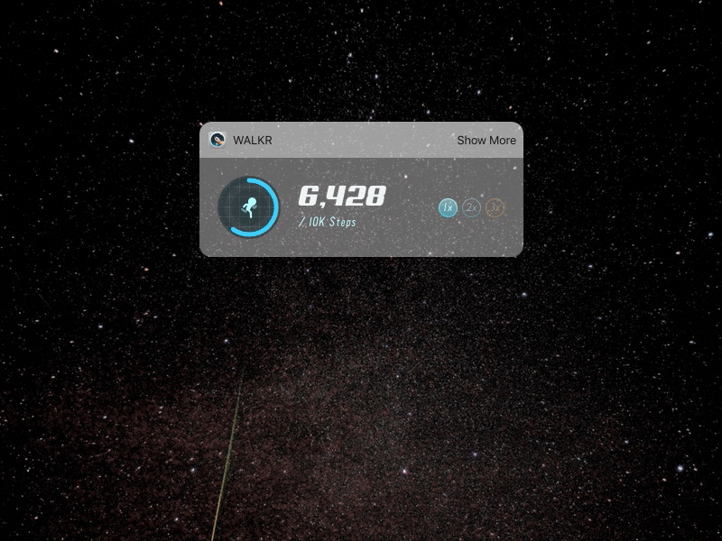 Widget For Walkr - Closer Look animation flinto ios iphone ui walkr widget