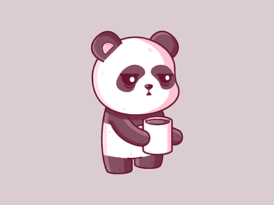 Panda Coffee animal cartoon character coffee cute graphic design icon illustration logo panda vector