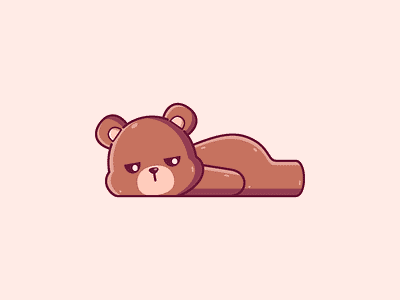 Bear Brown Lazy animal bear cartoon character cute graphic design icon illustration lazy vector