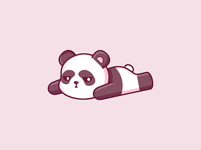 Panda Lazy animal cartoon character cute graphic design icon illustration lazy panda vector