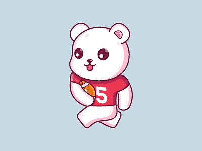 Polar Bear American Football american football animal bear cartoon character cute football graphic design icon illustration vector