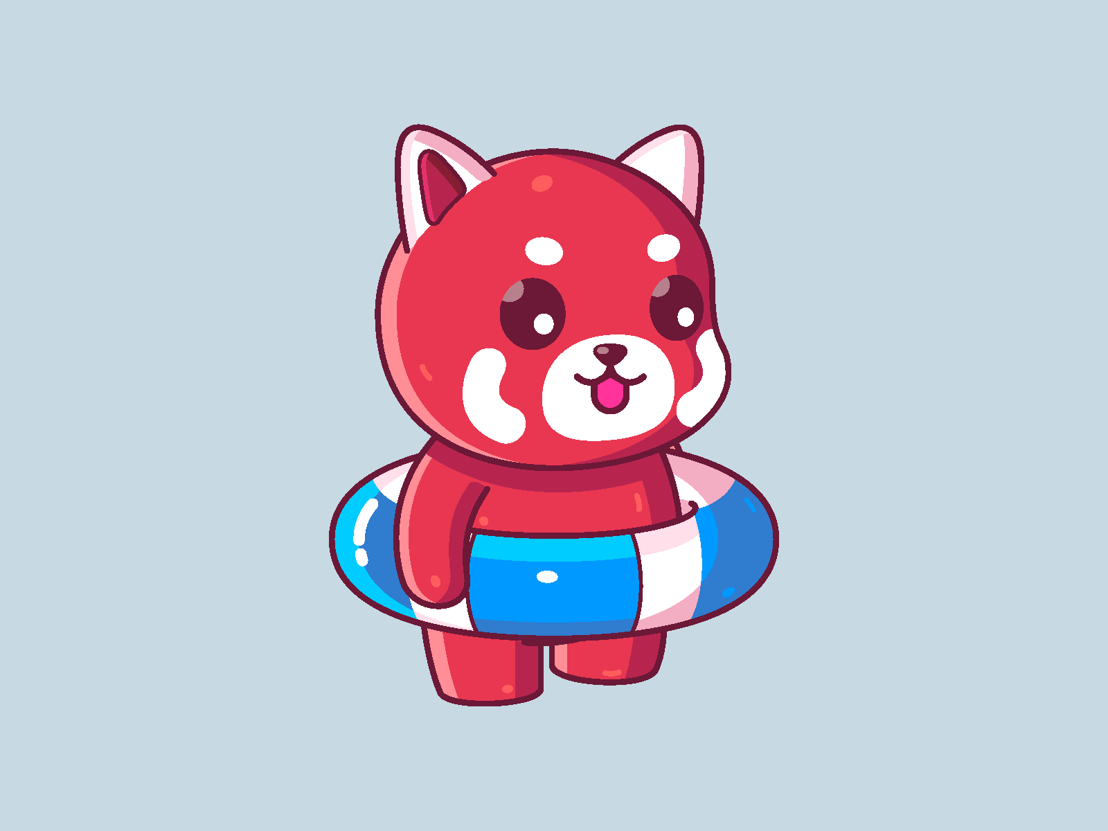 Red Panda Swimming Ring by Ardhsells on Dribbble