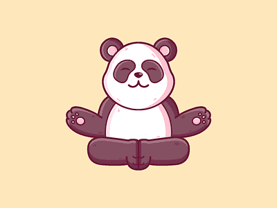 Panda Meditation animal cartoon character cute graphic design icon illustration meditation panda vector yoga