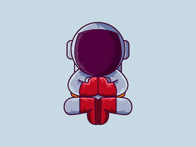 Astronaut Meditation astronaut cartoon character cute graphic design icon illustration satellite space vector