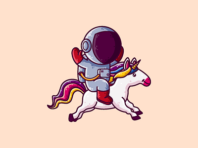 Astronaut Unicorn astronaut cartoon character cute graphic design icon illustration space unicorn vector