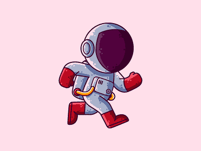 Astronaut Running astronaut cartoon character cute graphic design icon illustration run space vector