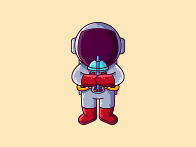 Astronaut Drinking Boba