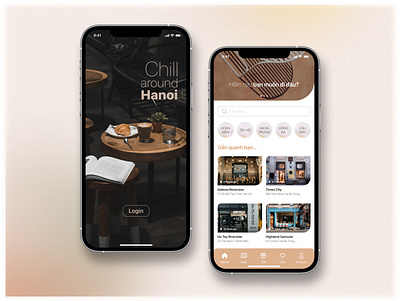 REVIEW COFFEE SHOP & RESERVATIONS branding chill coffee shop design hanoi home login review ui vietnam visual