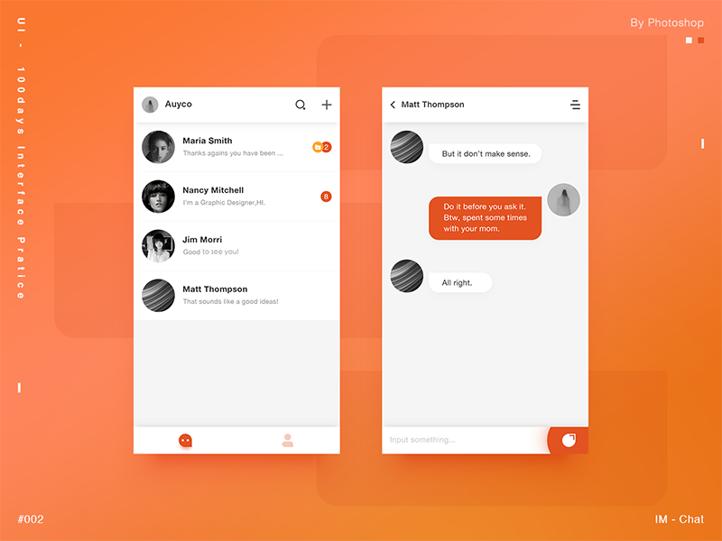 Practice-002/100_IM - Chat by Auyco on Dribbble