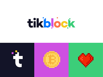 Branding, Tikblock branding color design icon identity illustration logo symbol icon typography vector