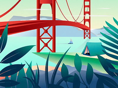 Kirby Cove, San Francisco illustration travel