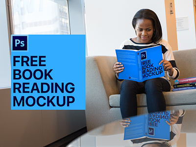 Book Cover Design Mockup, Girl Reading a Book book book mockup branding cover cover page mockup freebie psd hard cover mockup psd psd download reading