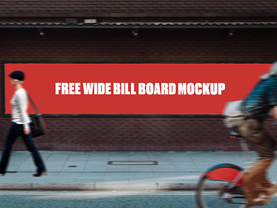 Free Wide Bill Board Mockup