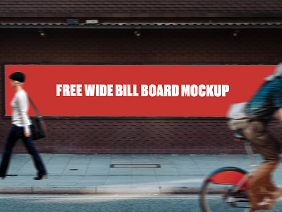 Free Wide Bill Board Mockup banner billboard branding design free free mockup freebie mockup psd