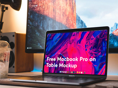 Download Free Macbook Pro On Table Mockup By Bharath Selvaraj On Dribbble