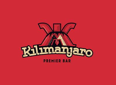 kilimanjaro premier bar barlogo funlogo geometric letter lines logo monogram publogo red simple