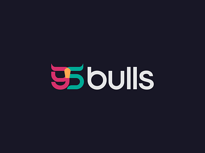 95 bulls - logo design bull geometric internet logo marketing numbers symbol