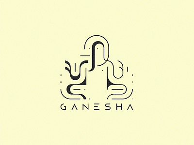 Ganesha / logo design brandmark concept elephanthead ganesha geometric god identity lines logo one symbol tusk