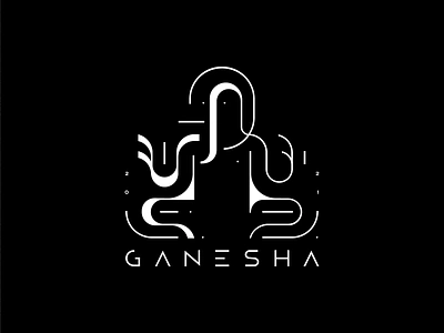 Ganesha / black and white blackandwhite concept elephant ganesha geometric god head indian lineart lines logo lord onetusk symbol tusk