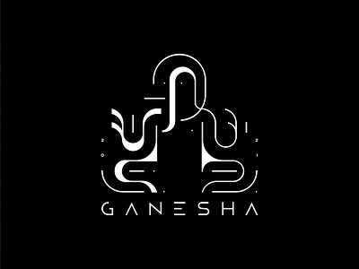Ganesha / black and white blackandwhite concept elephant ganesha geometric god head indian lineart lines logo lord onetusk symbol tusk
