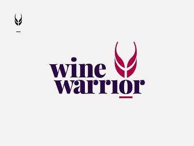 Wine Warrior concept glass helmet knight logo negative space red simple wine