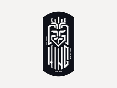 King Pub black and white concept lines logo