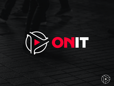 On It v.2 ( proposal ) communication geometric letter logo media logo play button red simple