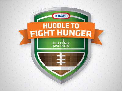 Kraft Fight Hunger badge football kraft logo shield texture vector