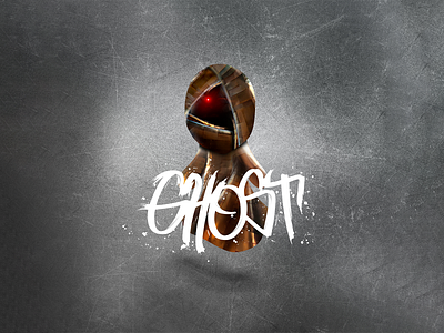Ghost brush character design ghost lettering metal
