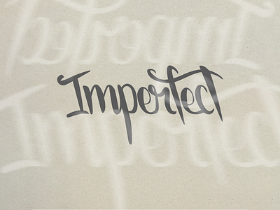 Imperfect brush design ink lettering paper white