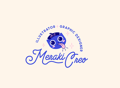 Personal Logo ⌑ Meraki Creo adobeillustrator blue colorful cute design illustration lively logo pink playful vector vibrant