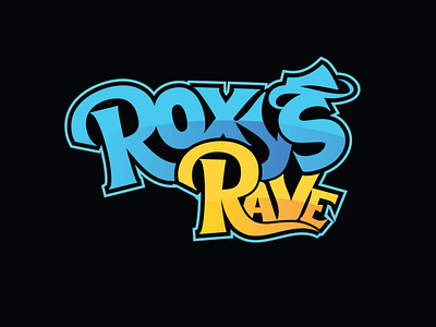 "roxys rave " LOGO for T shirt adobe illustrator branding colorful logos design fancy logo graphic design illustrator logo mascot logo minimal logos portrait arts