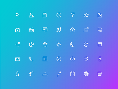 UI icons for the Practo health app