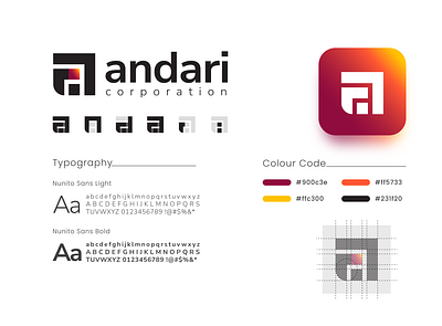 Andari Corporation Logo Concept branding corporate design graphic design logo printing sa studio vector