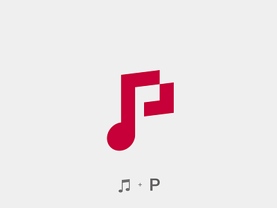 Music and Letter P Logo