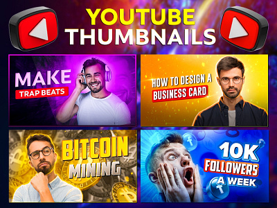 YouTube Thumbnails Design design gfx illustration thumbnails typography youtube thumbnails