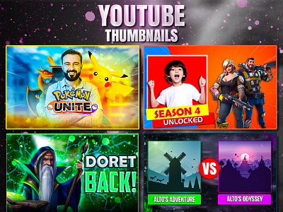 Epic Gaming YouTube thumbnails graphic design