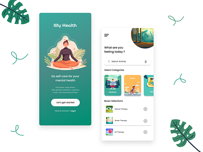 My Health App app design mental health mental health app ui ux