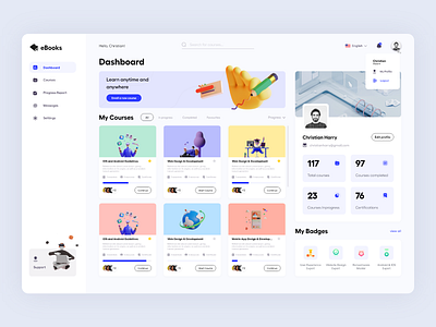 LMS Dashboard UI by Hammad Hassan on Dribbble