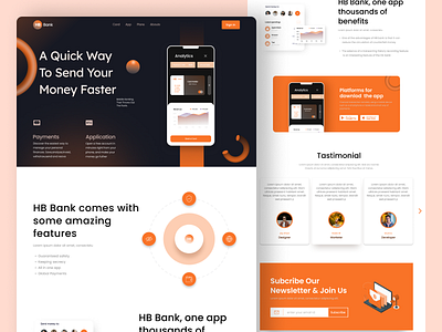 Online Bank Landing page bank branding design graphic design ui visual design web web ui