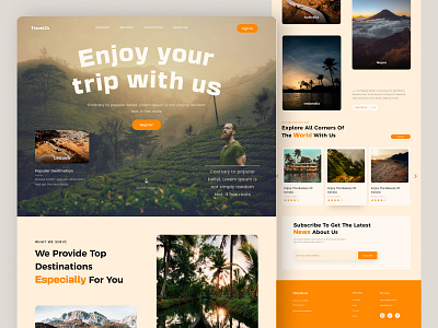 Travel web site landing page design